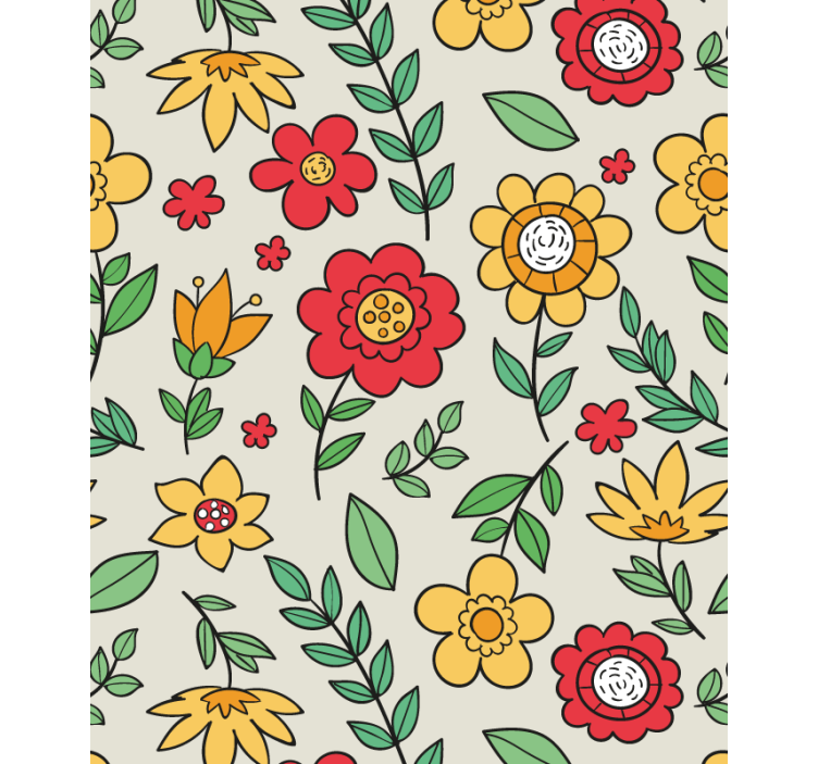 Papel de parede corredor com padrão vibrante e colorido - TenStickers