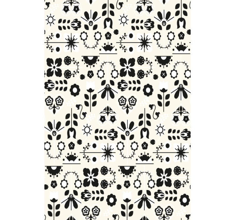 Papel de parede corredor com padrões florais encantadores - TenStickers