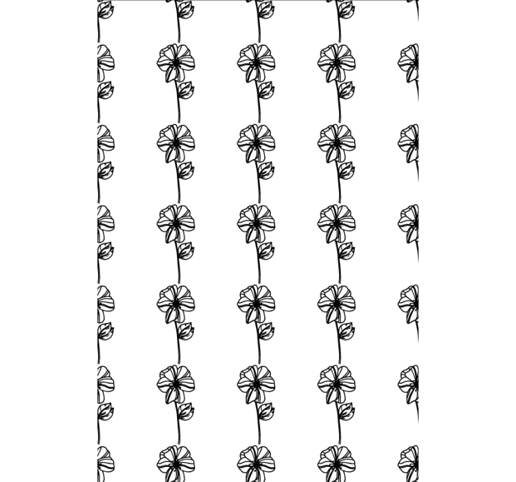 Papel de parede corredor flores verticais pretas - TenStickers