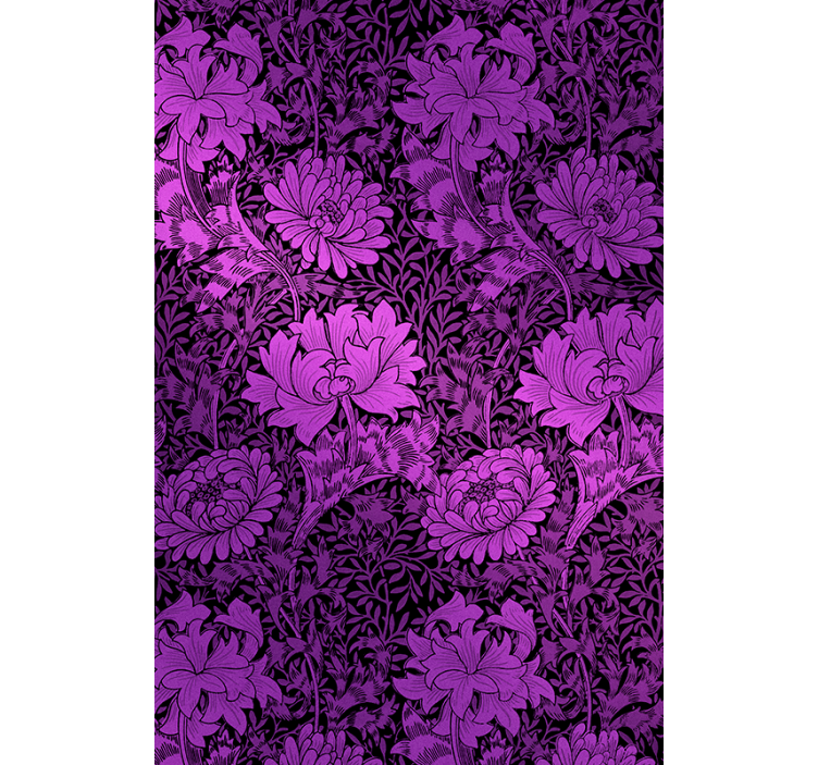 Papel de parede corredor com motivo botânico roxo - TenStickers