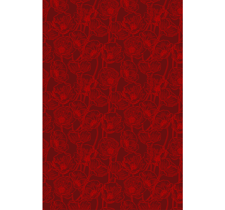 Papel de parede corredor padrão vermelho intricado - TenStickers