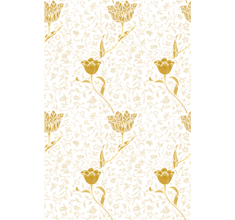 Papel de parede corredor padrão elegante dourado - TenStickers