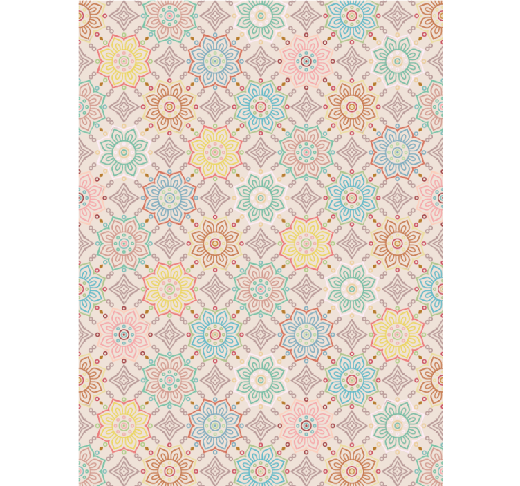 Papel de parede corredor conceito flores vibrantes - TenStickers