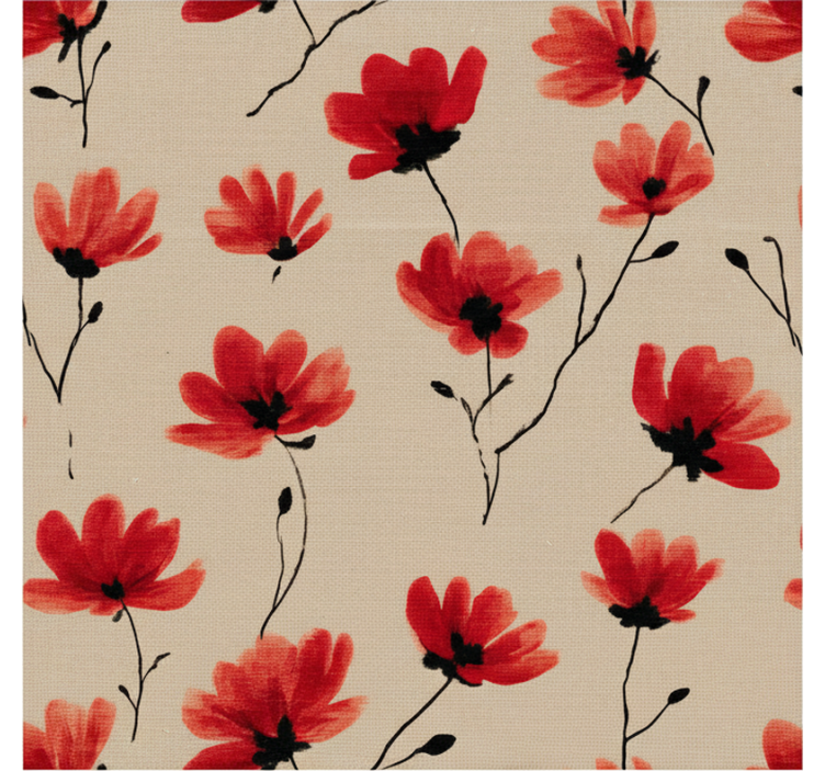Papel de parede corredor flores vermelhas aquarela - TenStickers