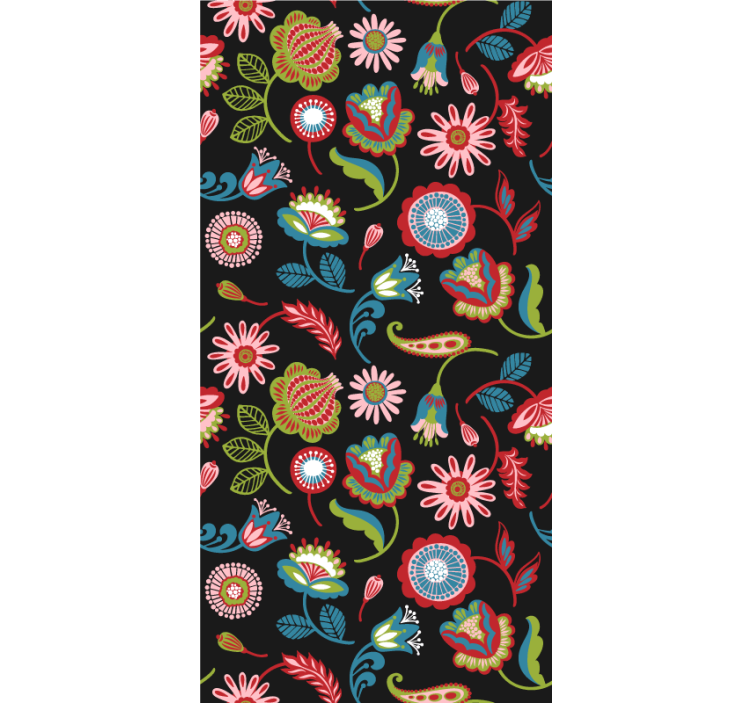 Papel de parede corredor com motivos botânicos elegantes - TenStickers