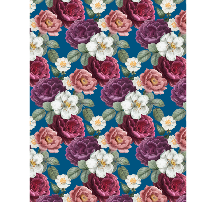 Papel de parede corredor arranjo de rosas vibrantes - TenStickers