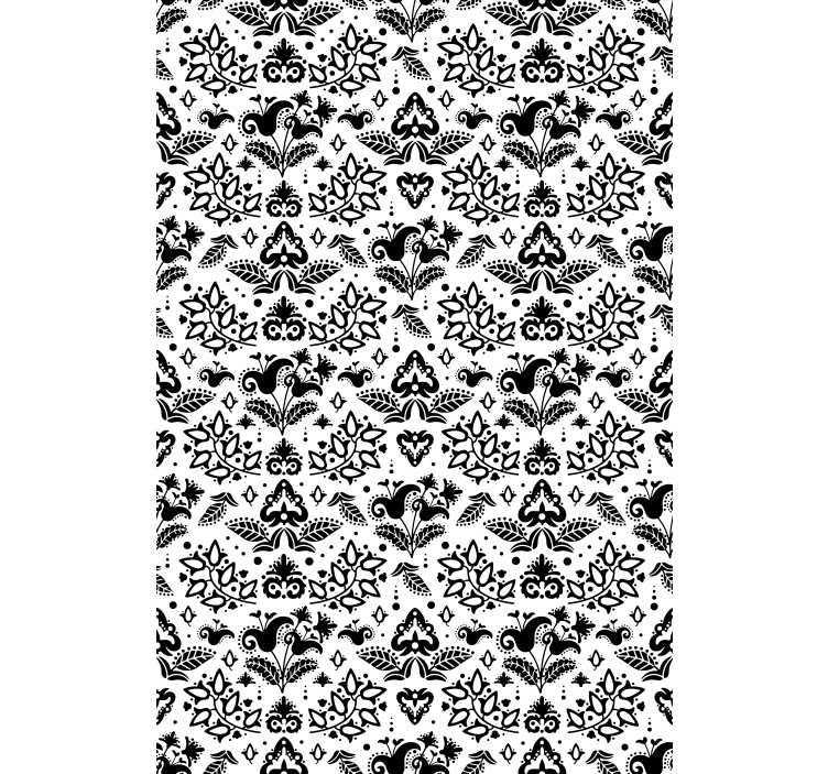 Papel de parede corredor com elementos florais elegantes - TenStickers