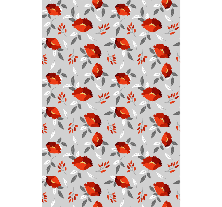 Papel de parede corredor padrão vermelho e cinza - TenStickers