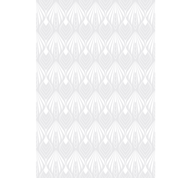 Papel de parede nórdicos padrão folhas brancas e cinzas - TenStickers