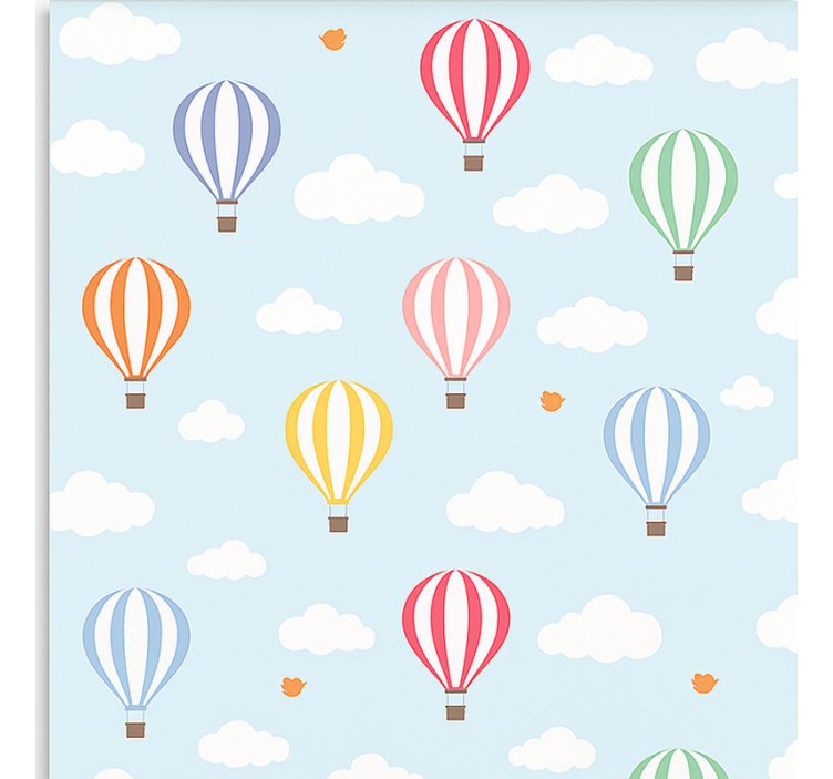 Papel de parede nórdicos passeio de balão pastel - TenStickers