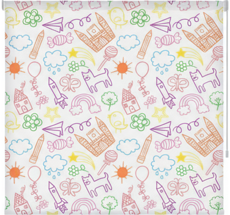Papel de parede nórdicos com estampa de rabiscos divertidos - TenStickers