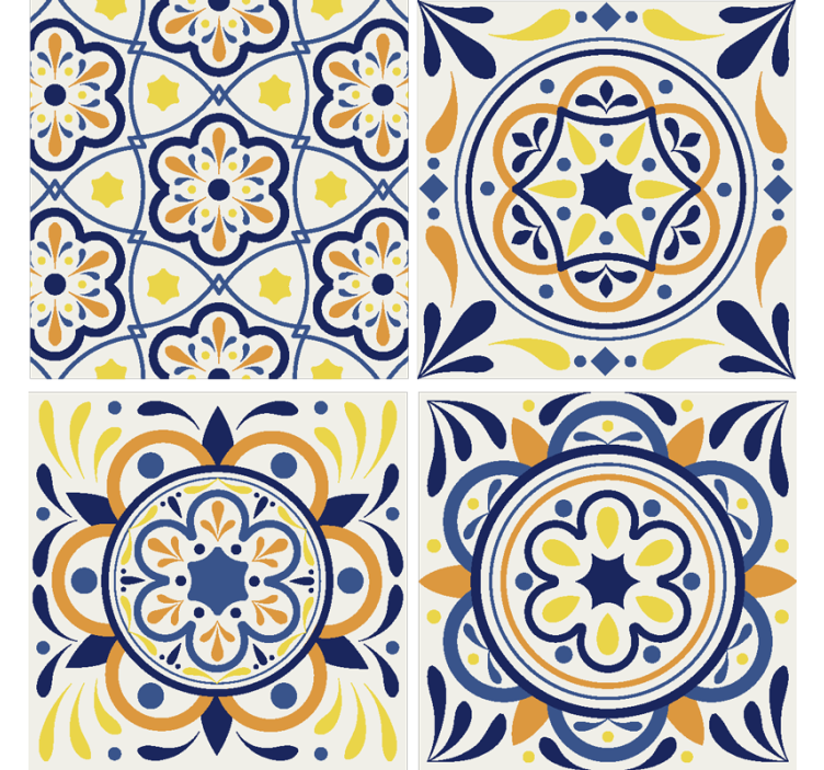 Papel de parede azulejo estilo português - TenStickers