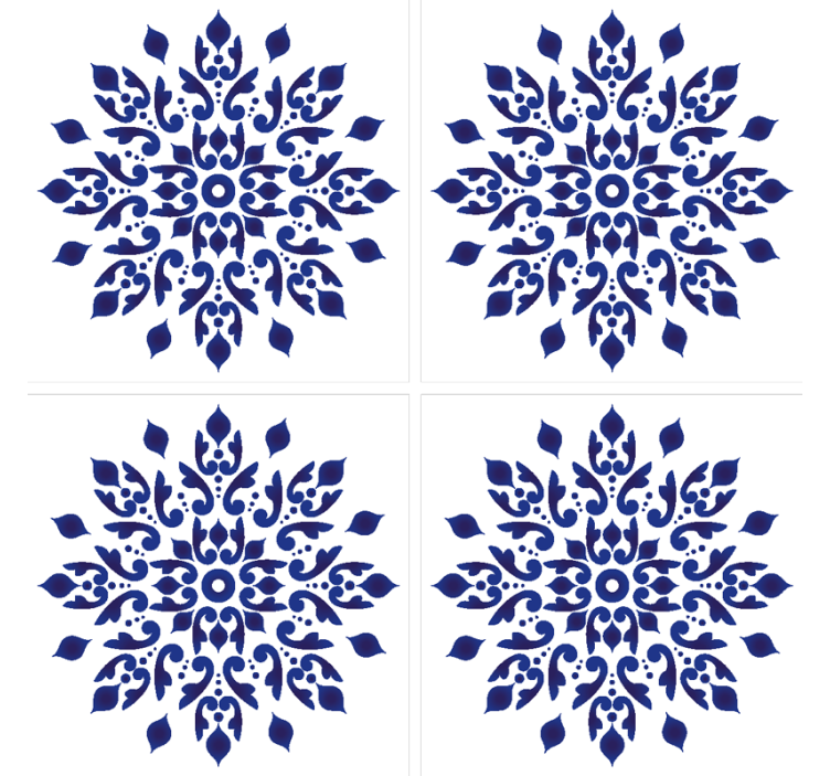 Papel de parede azulejo clássico redondo - TenStickers