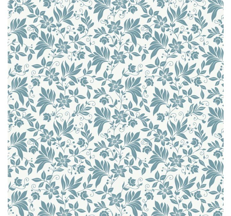 Papel de parede azulejo floral turquesa - TenStickers