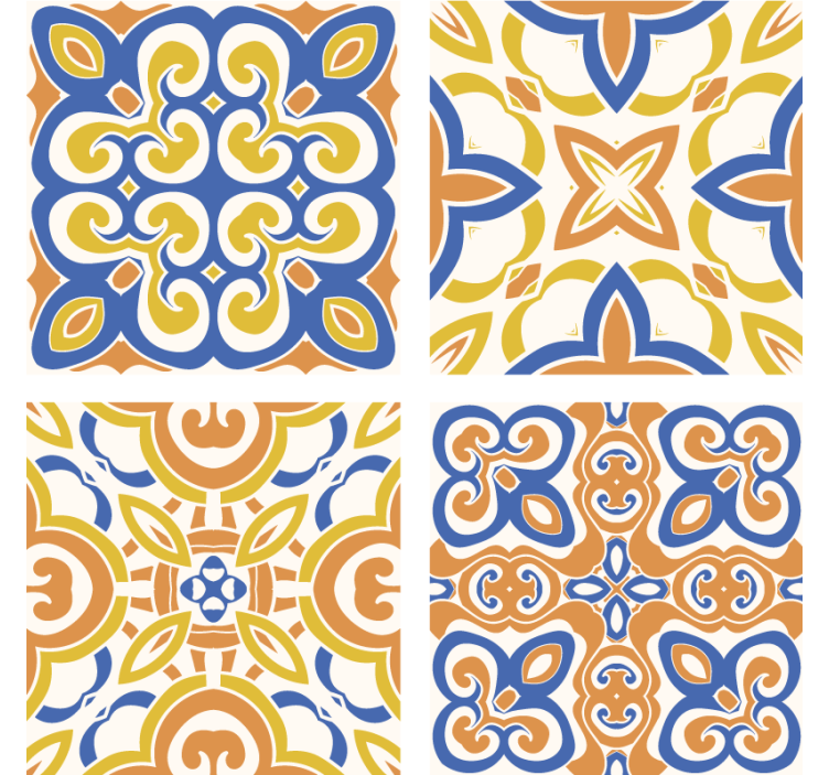 Papel de parede azulejo cerâmicas sicilianas - TenStickers