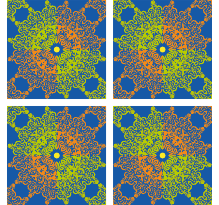 Papel de parede azulejo padrão mandala colorido - TenStickers