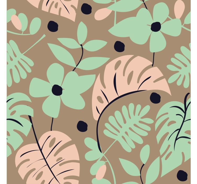 Papel de parede flores em tons pastéis de monstera - TenStickers