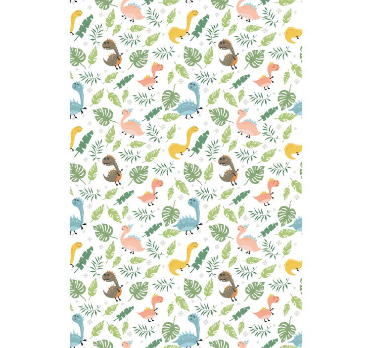 Papel de parede dinossauros floresta pastel com dinossauros - TenStickers