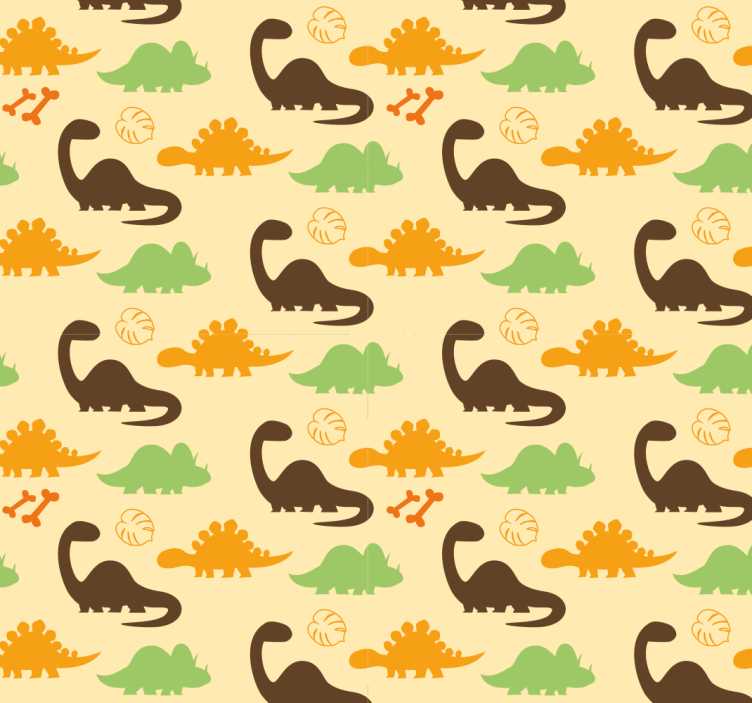 Papel de parede dinossauros fundo bege - TenStickers