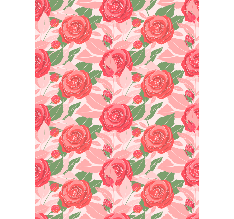 Papel de parede escritório rosas sobre fundo rosa - TenStickers