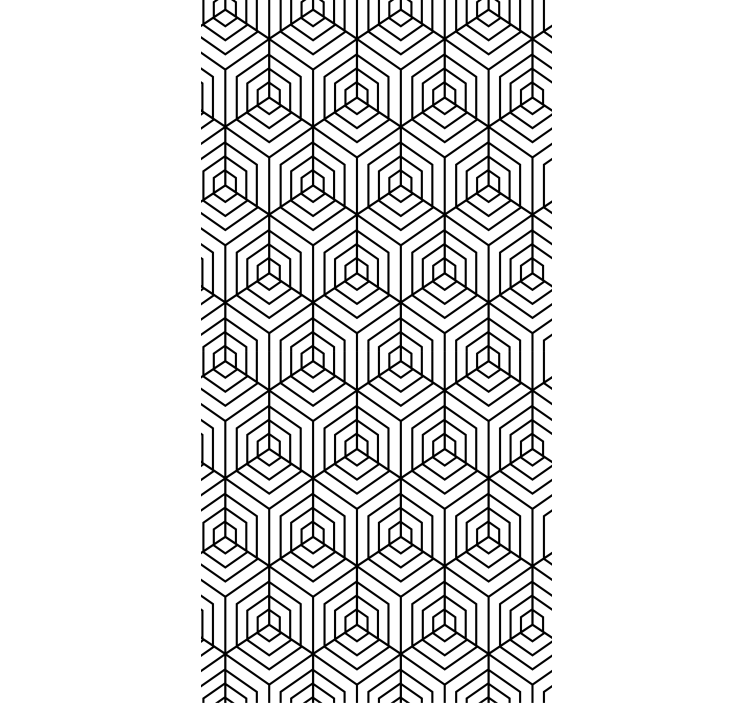 Papel de parede moderno hexágonos preto e branco - TenStickers