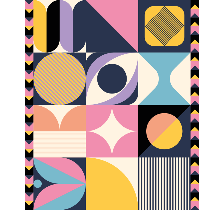 Papel de parede moderno com arte geométrica multifacetada - TenStickers