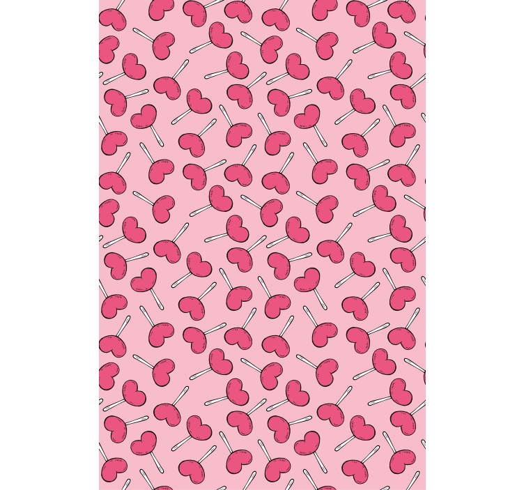 Papel de parede moderno pirulitos em forma de coração - TenStickers