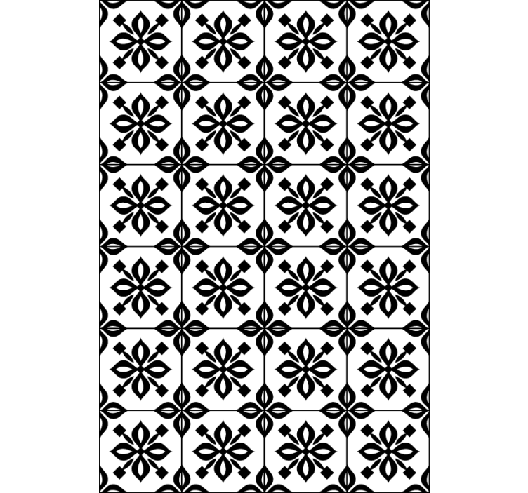 Papel de parede para sala mosaico preto e branco - TenStickers
