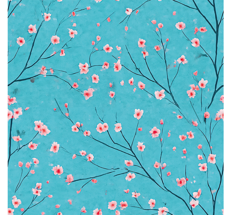 Papel de parede flores cerejeiras azuis - TenStickers