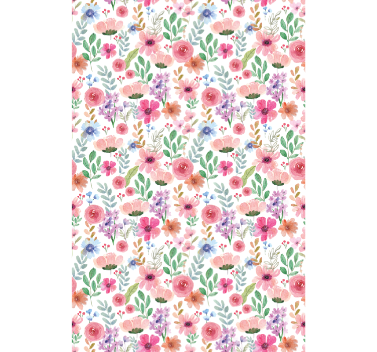 Papel de parede flores multicolorido - TenStickers