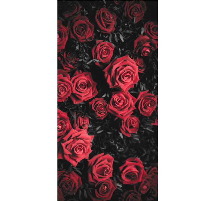 Papel de parede flores rosas vermelhas lindas - TenStickers