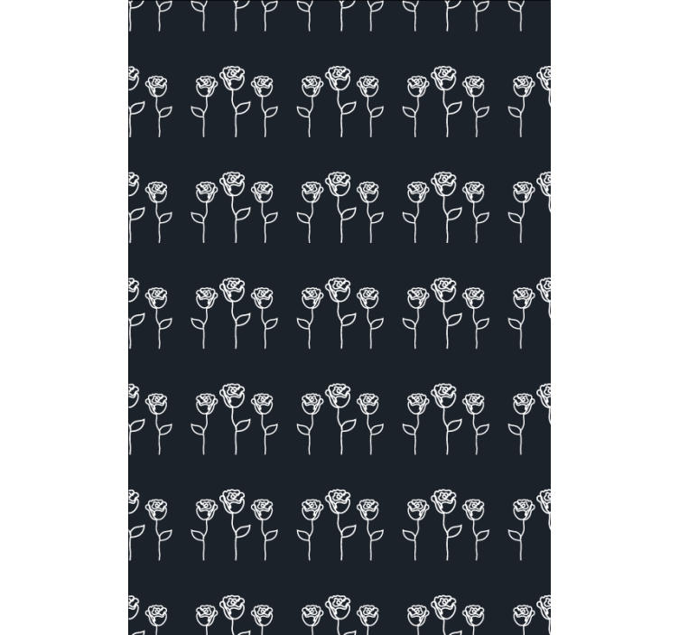 Papel de parede flores ilustração de rosas minimalista - TenStickers