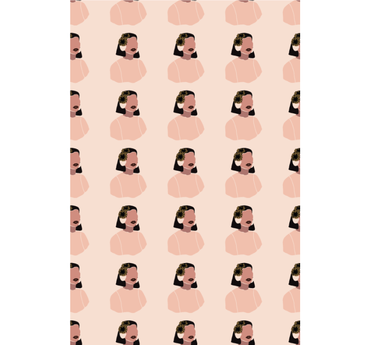 Papel de parede flores rosto de mulher girassol - TenStickers