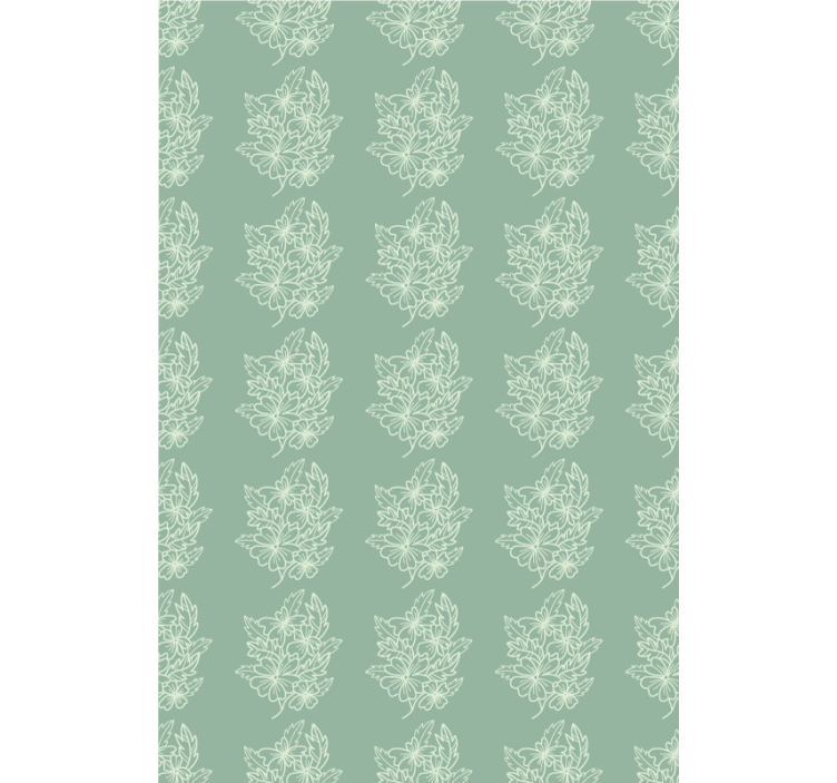 Papel de parede flores verde minimalista bonito - TenStickers