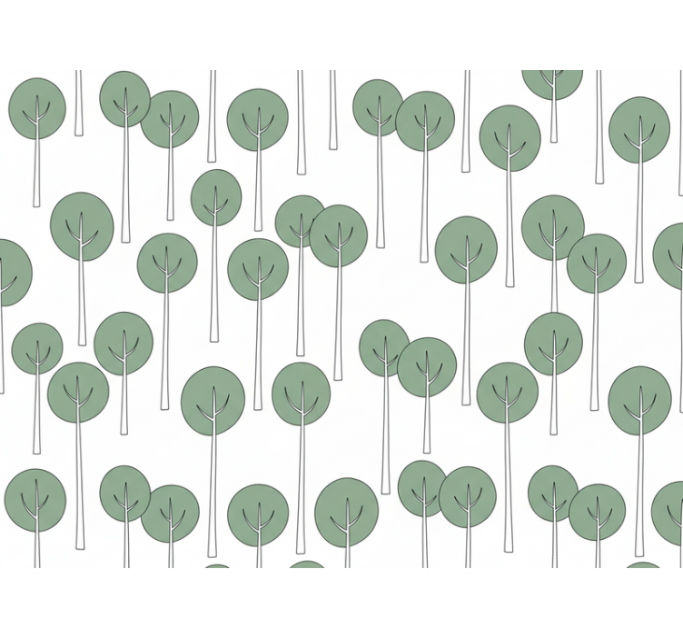 Papel de parede flores padrão de árvore minimalista - TenStickers