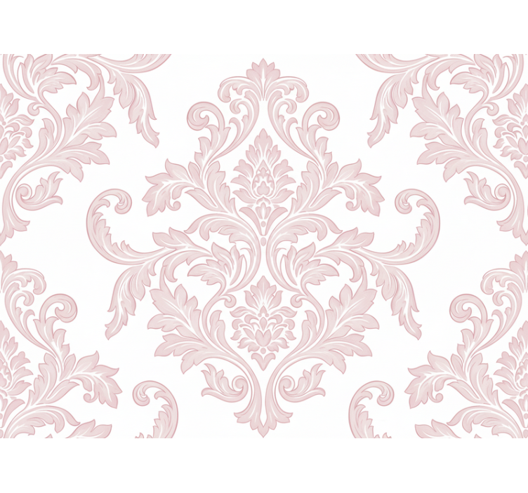 Papel de parede barroco paisley damasco blush - TenStickers