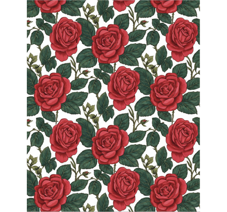 Papel de parede flores ótica rosas vermelhas - TenStickers