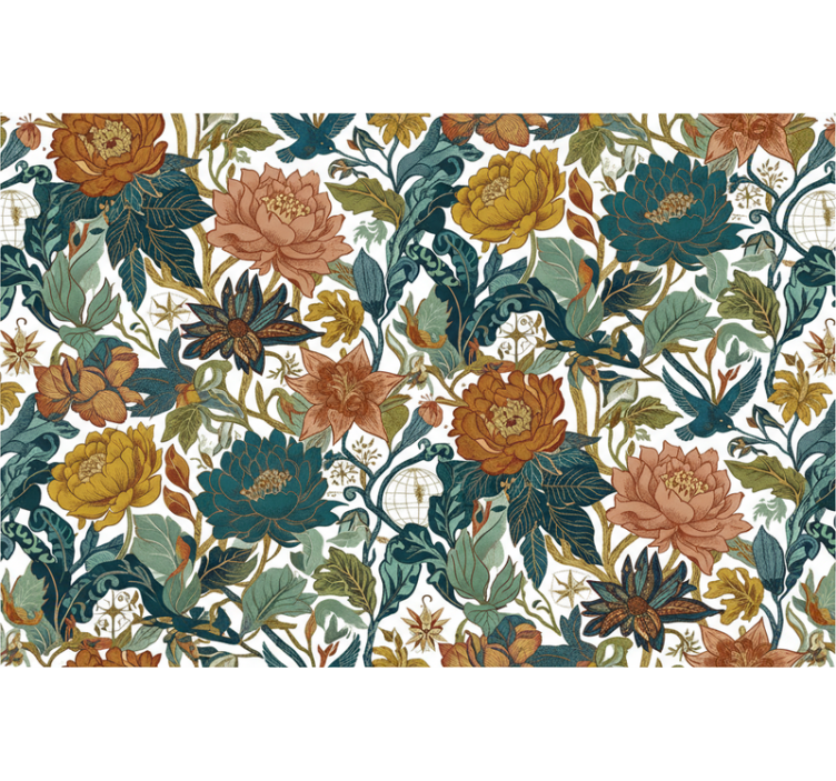 Papel de parede flores estilo de viagem - TenStickers