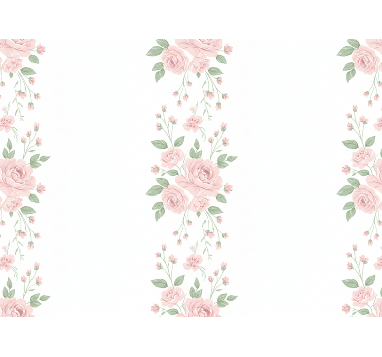 Papel de parede flores design floral rosa claro - TenStickers