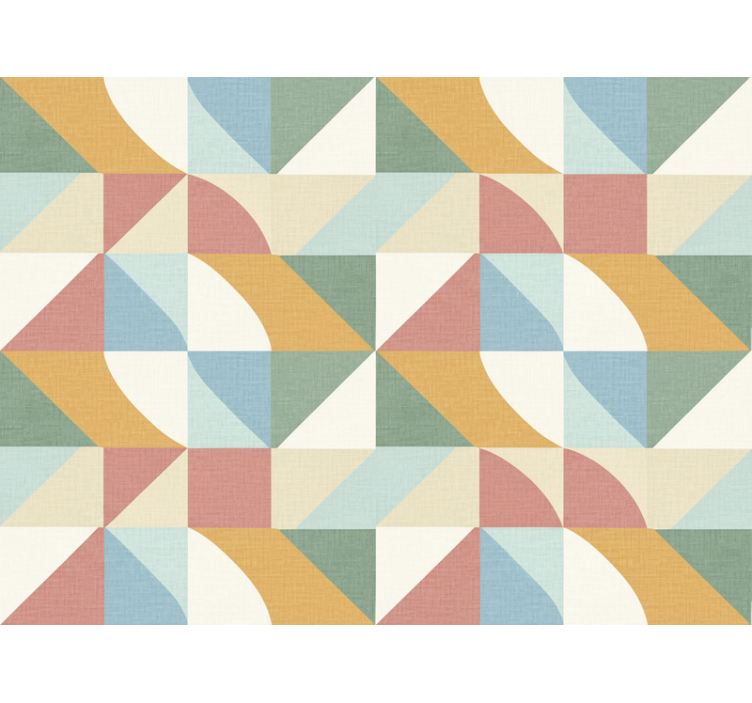 Papel de parede rústico com formas geométricas claras - TenStickers