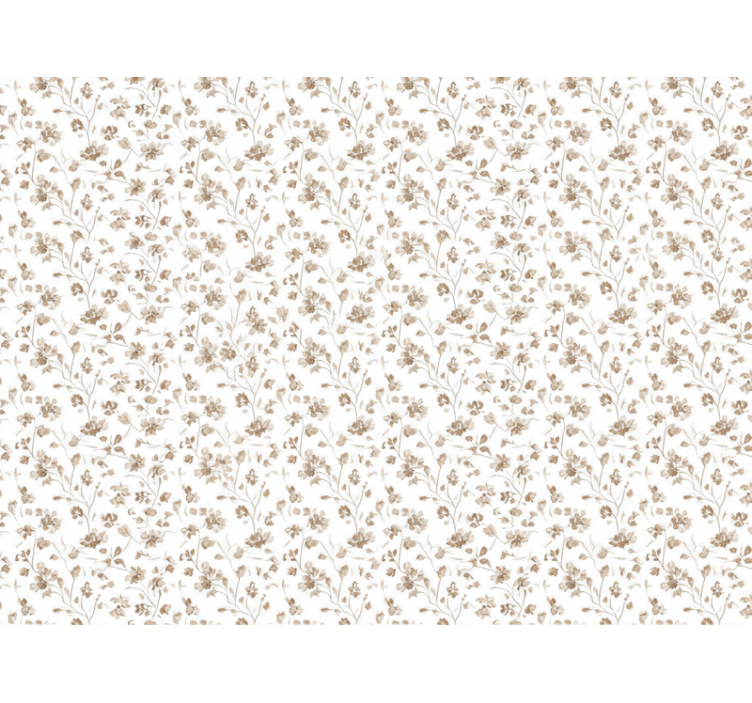 Papel de parede flores pequenas em aquarela marrom - TenStickers