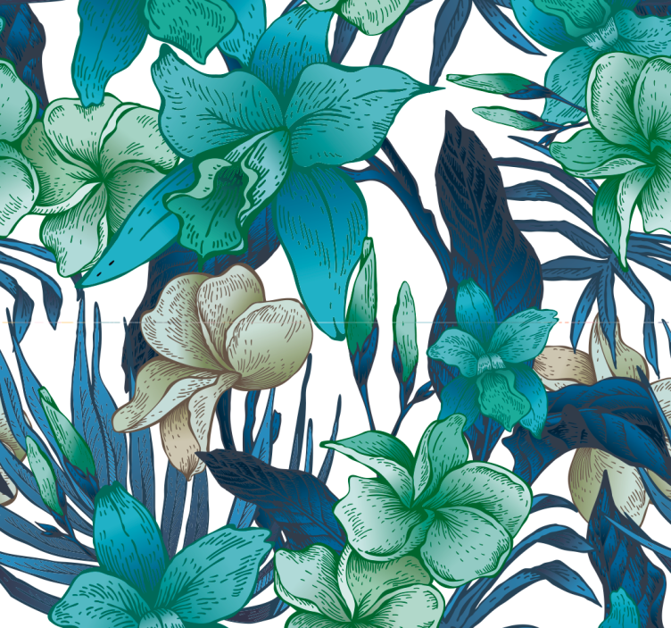 Papel de parede tropical com folhas - TenStickers