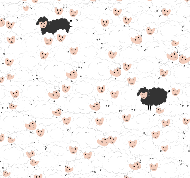 Papel de parede animal ovelhas para crianças - TenStickers