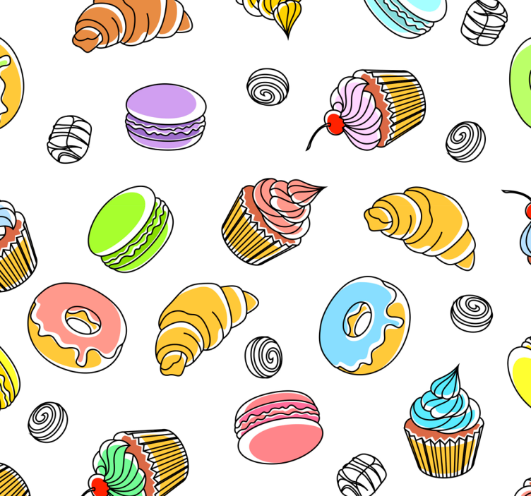 Papel de parede moderno Pastelaria deliciosa - TenStickers