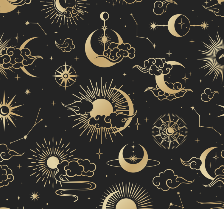 Papel de parede infantil nuvens e estrelas - TenStickers
