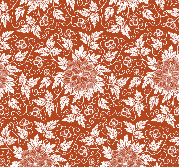 papel parede ornamental Telha estampada floral - TenStickers