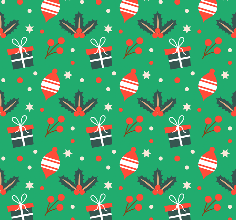 papel parede sala Padrão de doces de natal - TenStickers