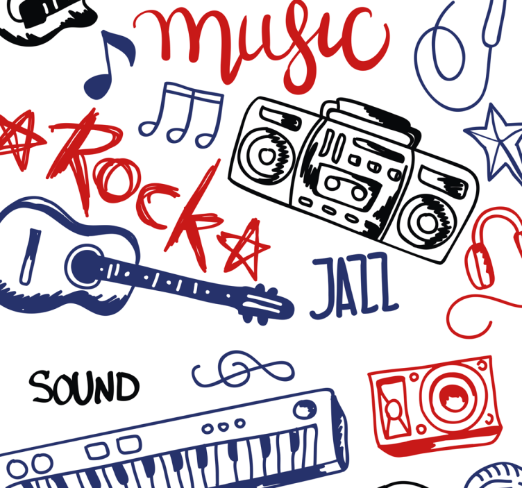 Papel de parede juvenil Instrumentos musicais - TenStickers