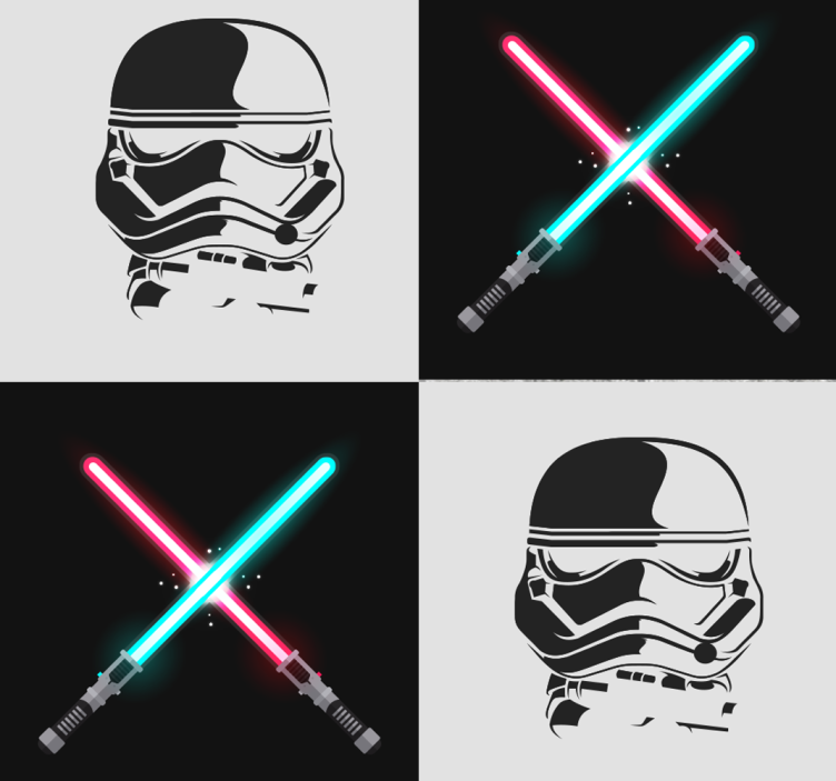 Papel de parede personalizável sabres de luz stormtrooper - TenStickers