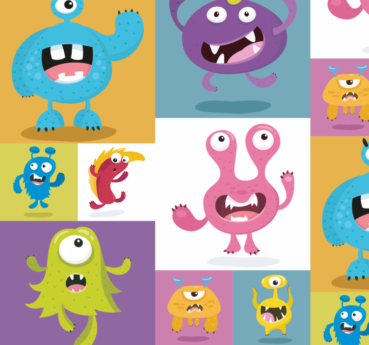 Papel de parede infantil Monstros Amorosos - TenStickers